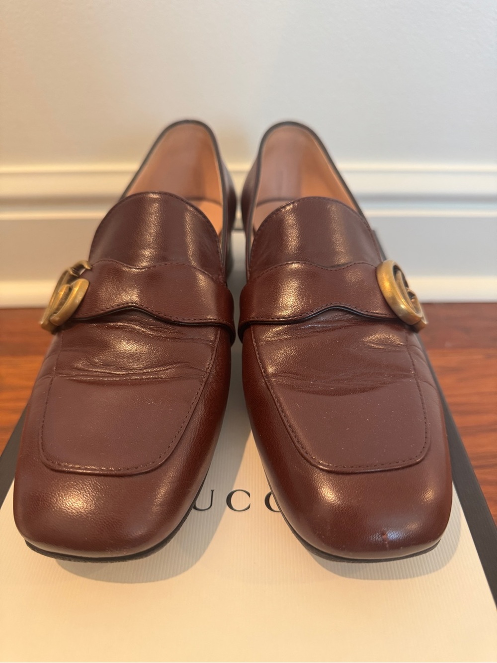 Gucci Malaga Kid Loafers in Vintage Bordeaux - Picture 3 of 11